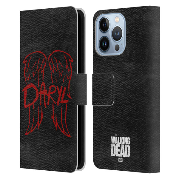 AMC The Walking Dead Daryl Dixon Iconic Wings Logo Leather Book Wallet Case Cover For Apple iPhone 13 Pro