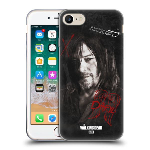 AMC The Walking Dead Daryl Dixon Iconic Grafitti Soft Gel Case for Apple iPhone 7 / 8 / SE 2020 & 2022