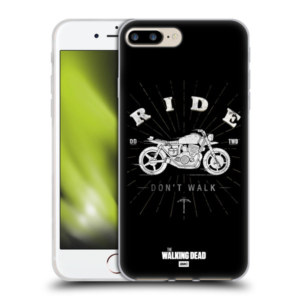 AMC The Walking Dead Daryl Dixon Iconic Ride Don't Walk Soft Gel Case for Apple iPhone 7 Plus / iPhone 8 Plus