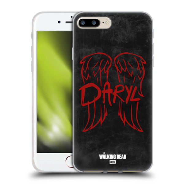 AMC The Walking Dead Daryl Dixon Iconic Wings Logo Soft Gel Case for Apple iPhone 7 Plus / iPhone 8 Plus