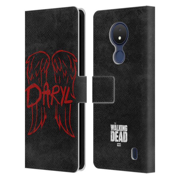 AMC The Walking Dead Daryl Dixon Iconic Wings Logo Leather Book Wallet Case Cover For Nokia C21