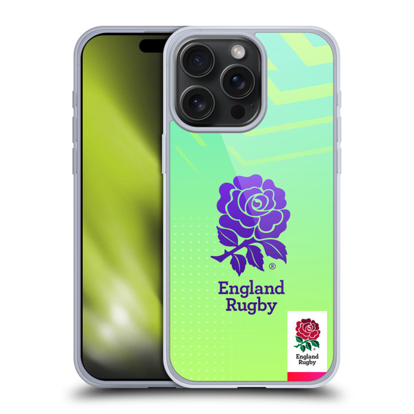 England Rugby Union This Rose Means Everything Logo in Neon Green Soft Gel Case for Apple iPhone 15 Pro Max