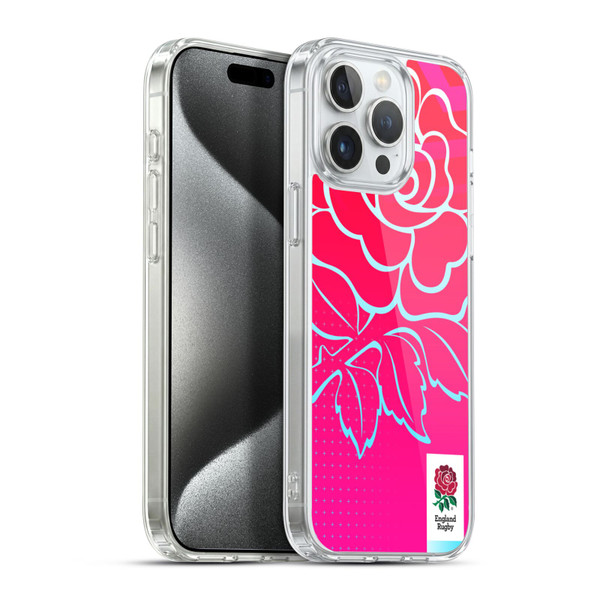 England Rugby Union This Rose Means Everything Oversized Logo Soft Gel Case for Apple iPhone 15 Pro Max & MagSafe