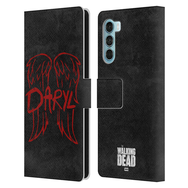 AMC The Walking Dead Daryl Dixon Iconic Wings Logo Leather Book Wallet Case Cover For Motorola Edge S30 / Moto G200 5G