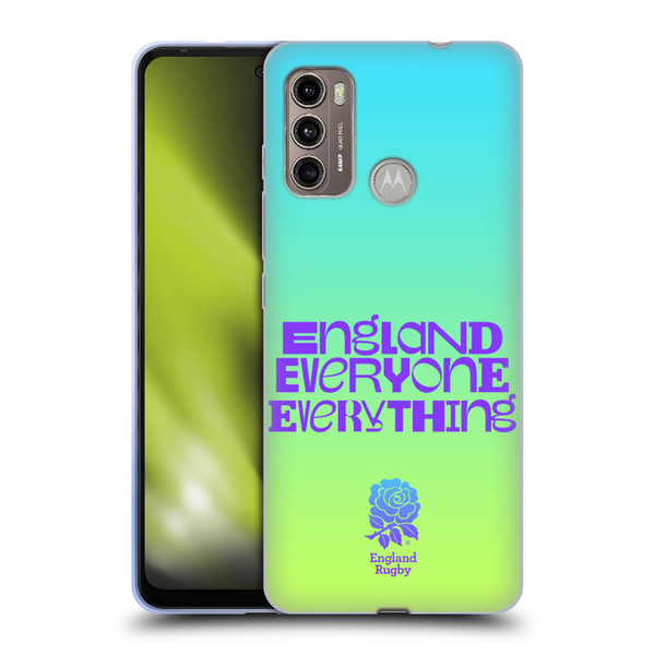 England Rugby Union This Rose Means Everything Slogan in Cyan Soft Gel Case for Motorola Moto G60 / Moto G40 Fusion