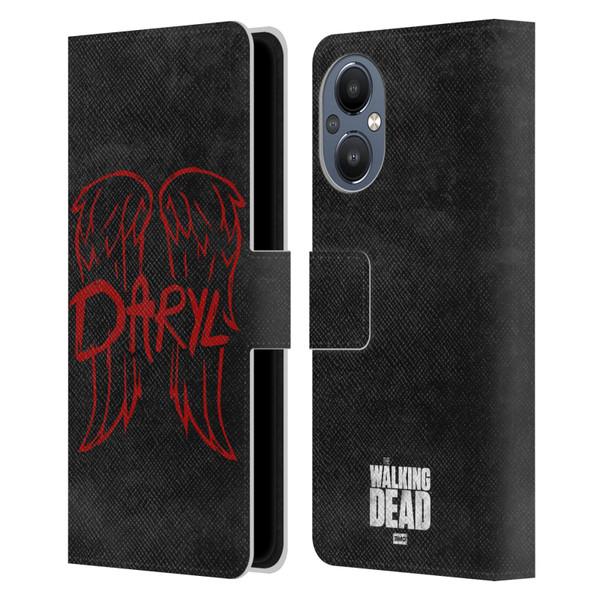 AMC The Walking Dead Daryl Dixon Iconic Wings Logo Leather Book Wallet Case Cover For OnePlus Nord N20 5G