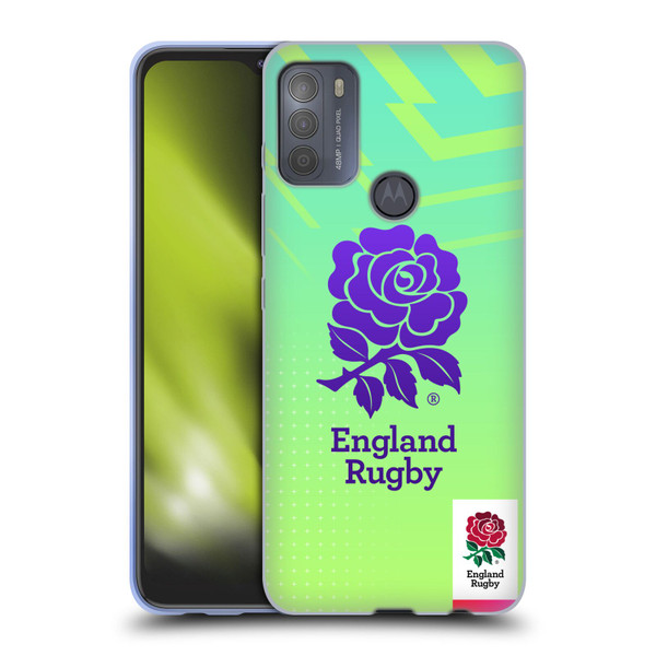 England Rugby Union This Rose Means Everything Logo in Neon Green Soft Gel Case for Motorola Moto G50