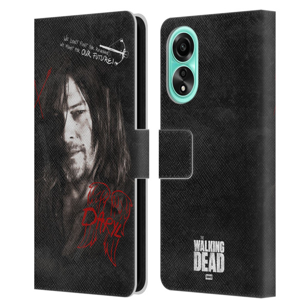 AMC The Walking Dead Daryl Dixon Iconic Grafitti Leather Book Wallet Case Cover For OPPO A78 4G
