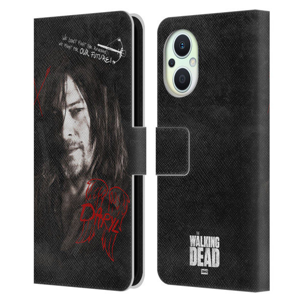 AMC The Walking Dead Daryl Dixon Iconic Grafitti Leather Book Wallet Case Cover For OPPO Reno8 Lite