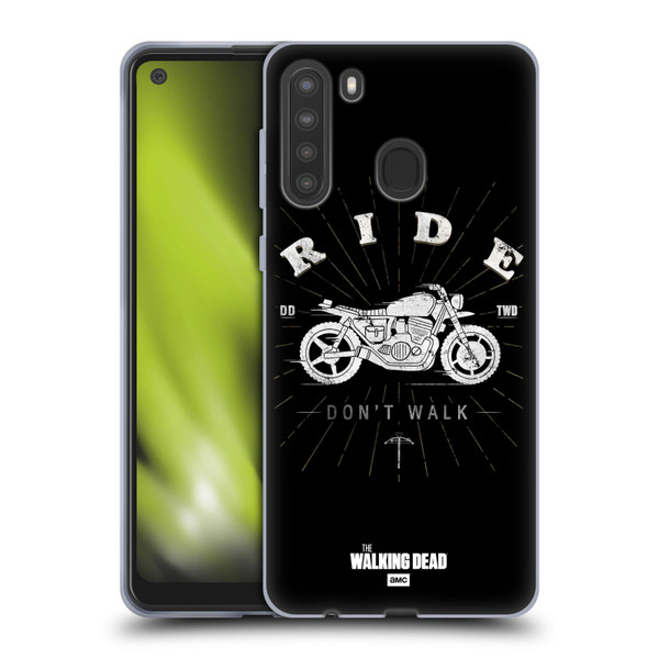 AMC The Walking Dead Daryl Dixon Iconic Ride Don't Walk Soft Gel Case for Samsung Galaxy A21 (2020)