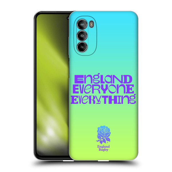 England Rugby Union This Rose Means Everything Slogan in Cyan Soft Gel Case for Motorola Moto G82 5G