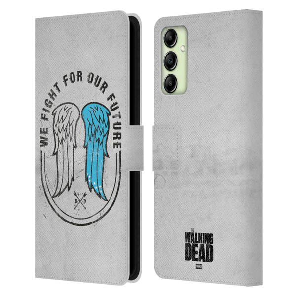 AMC The Walking Dead Daryl Dixon Iconic Wings Leather Book Wallet Case Cover For Samsung Galaxy A14 5G