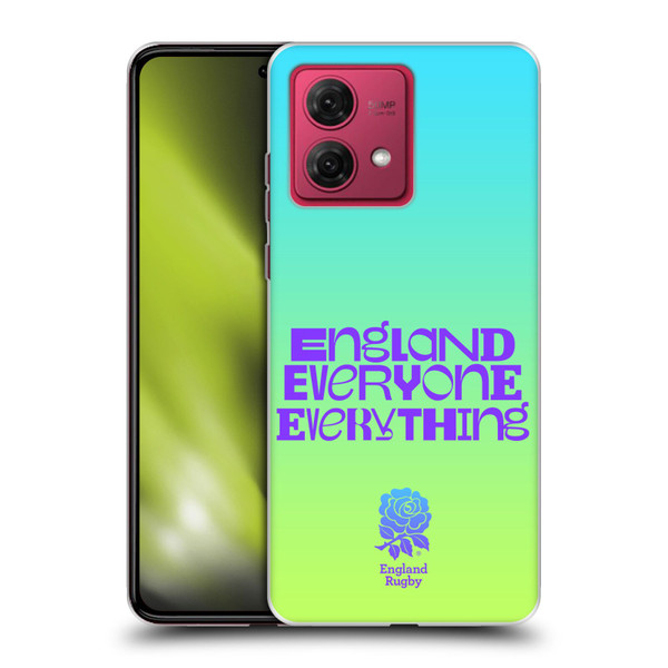 England Rugby Union This Rose Means Everything Slogan in Cyan Soft Gel Case for Motorola Moto G84 5G