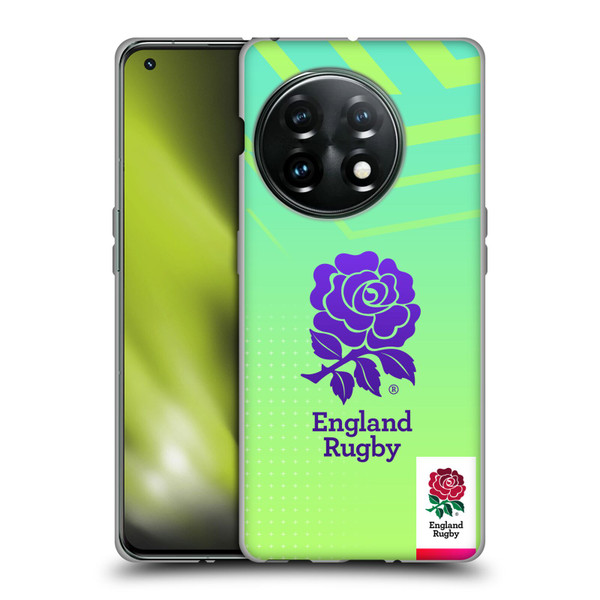 England Rugby Union This Rose Means Everything Logo in Neon Green Soft Gel Case for OnePlus 11 5G