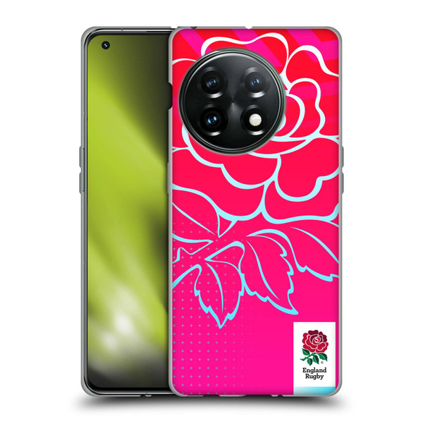 England Rugby Union This Rose Means Everything Oversized Logo Soft Gel Case for OnePlus 11 5G