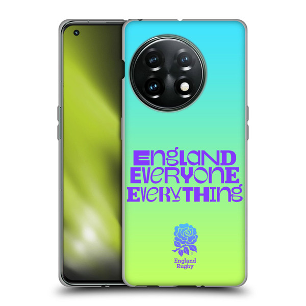 England Rugby Union This Rose Means Everything Slogan in Cyan Soft Gel Case for OnePlus 11 5G