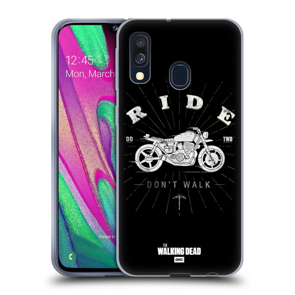 AMC The Walking Dead Daryl Dixon Iconic Ride Don't Walk Soft Gel Case for Samsung Galaxy A40 (2019)