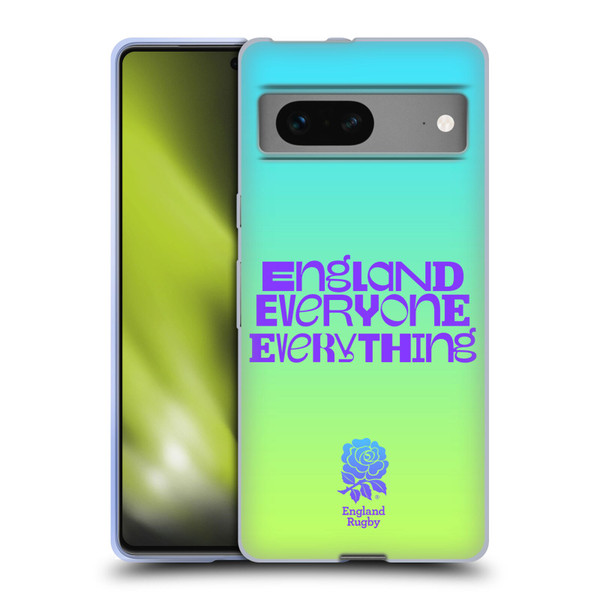 England Rugby Union This Rose Means Everything Slogan in Cyan Soft Gel Case for Google Pixel 7