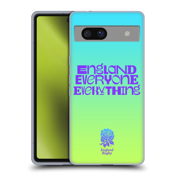 England Rugby Union This Rose Means Everything Slogan in Cyan Soft Gel Case for Google Pixel 7a