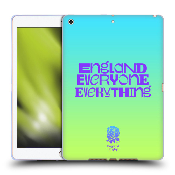 England Rugby Union This Rose Means Everything Slogan in Cyan Soft Gel Case for Apple iPad 10.2 2019/2020/2021