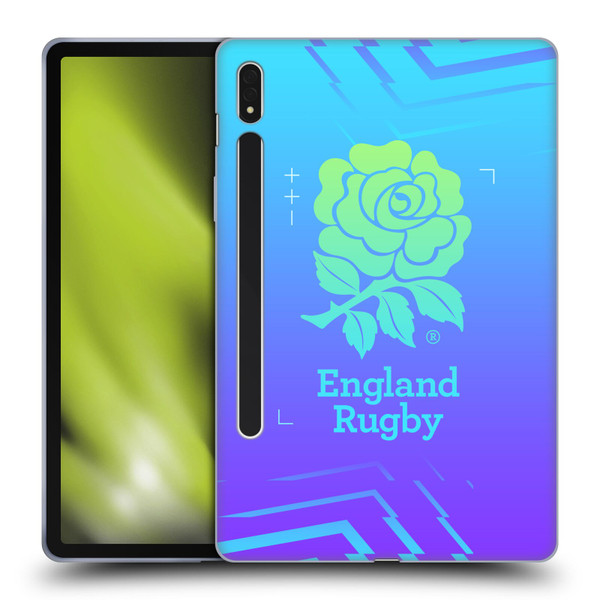 England Rugby Union This Rose Means Everything Logo in Purple Soft Gel Case for Samsung Galaxy Tab S8