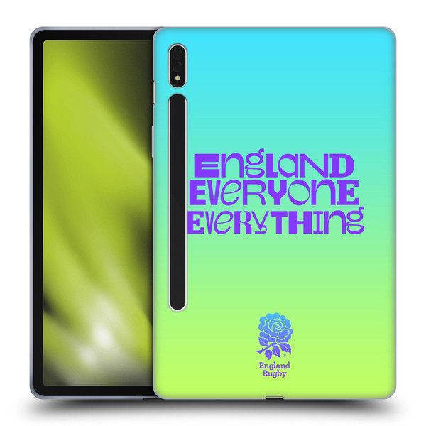 England Rugby Union This Rose Means Everything Slogan in Cyan Soft Gel Case for Samsung Galaxy Tab S8