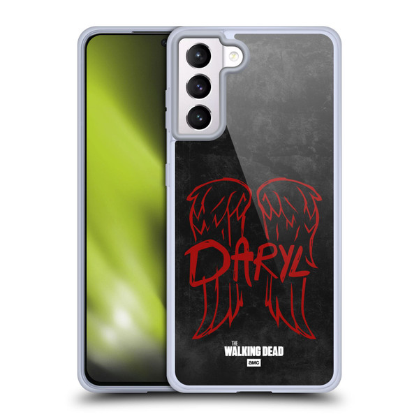 AMC The Walking Dead Daryl Dixon Iconic Wings Logo Soft Gel Case for Samsung Galaxy S21+ 5G