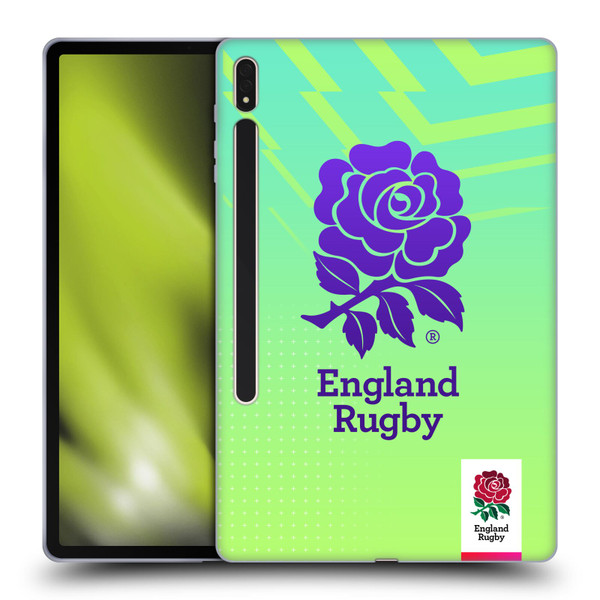 England Rugby Union This Rose Means Everything Logo in Neon Green Soft Gel Case for Samsung Galaxy Tab S8 Plus