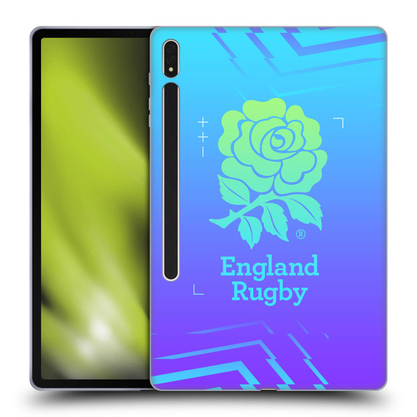 England Rugby Union This Rose Means Everything Logo in Purple Soft Gel Case for Samsung Galaxy Tab S8 Plus
