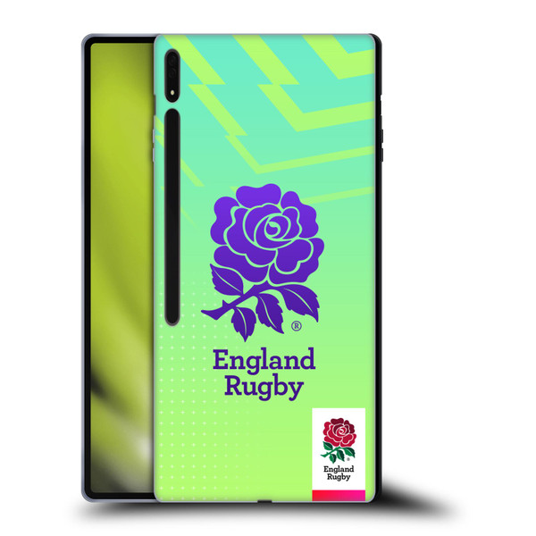 England Rugby Union This Rose Means Everything Logo in Neon Green Soft Gel Case for Samsung Galaxy Tab S8 Ultra