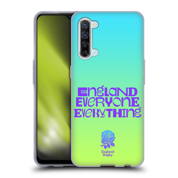England Rugby Union This Rose Means Everything Slogan in Cyan Soft Gel Case for OPPO Find X2 Lite 5G