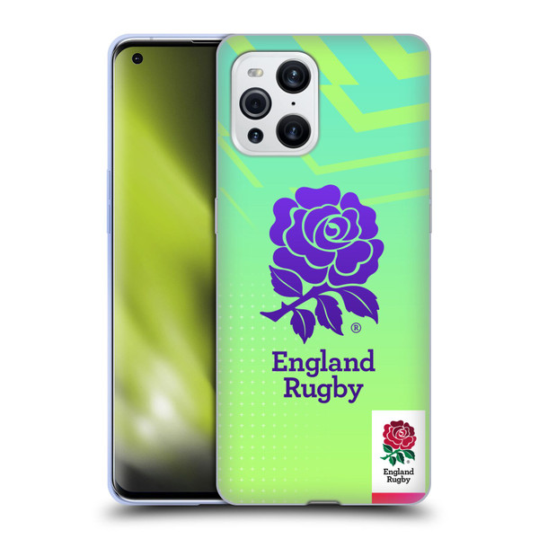 England Rugby Union This Rose Means Everything Logo in Neon Green Soft Gel Case for OPPO Find X3 / Pro