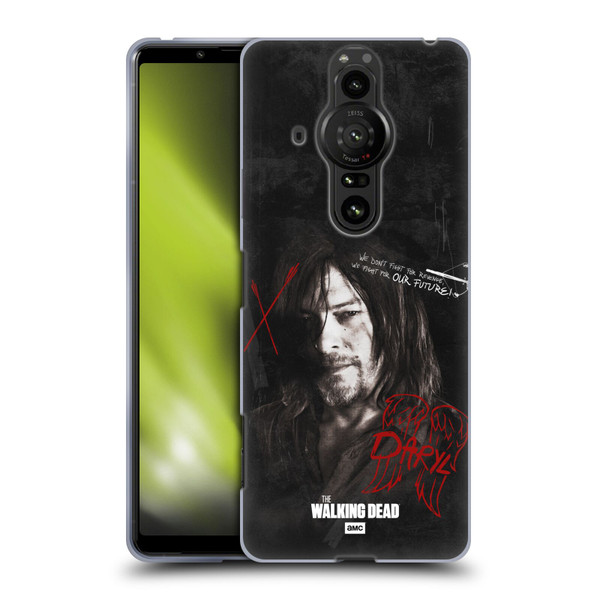 AMC The Walking Dead Daryl Dixon Iconic Grafitti Soft Gel Case for Sony Xperia Pro-I