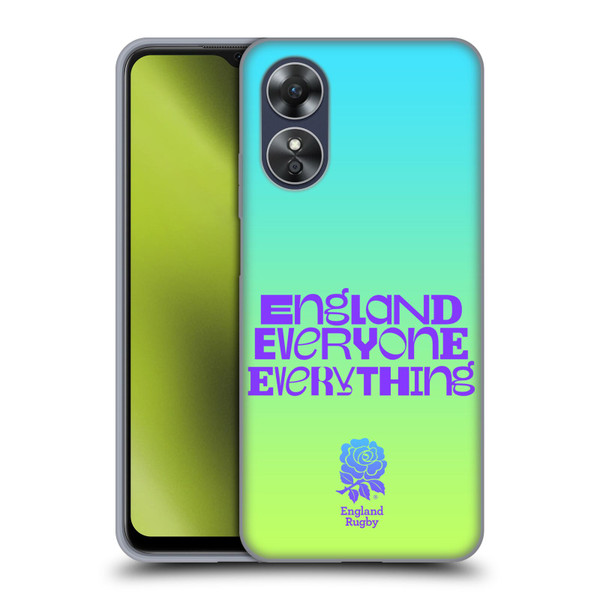 England Rugby Union This Rose Means Everything Slogan in Cyan Soft Gel Case for OPPO A17