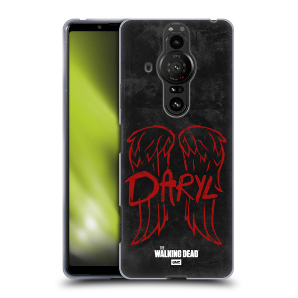 AMC The Walking Dead Daryl Dixon Iconic Wings Logo Soft Gel Case for Sony Xperia Pro-I