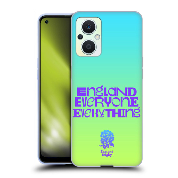 England Rugby Union This Rose Means Everything Slogan in Cyan Soft Gel Case for OPPO Reno8 Lite