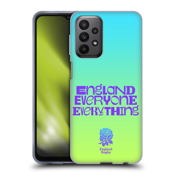 England Rugby Union This Rose Means Everything Slogan in Cyan Soft Gel Case for Samsung Galaxy A23 / 5G (2022)