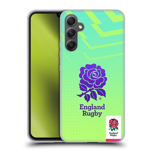 England Rugby Union This Rose Means Everything Logo in Neon Green Soft Gel Case for Samsung Galaxy A34 5G