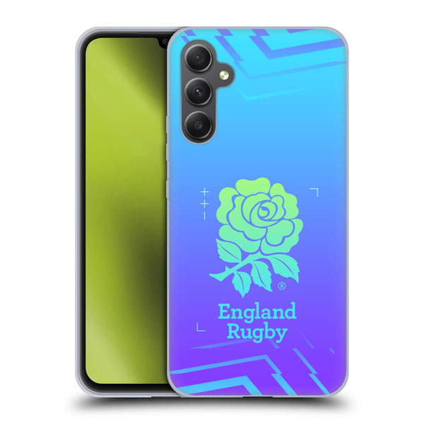 England Rugby Union This Rose Means Everything Logo in Purple Soft Gel Case for Samsung Galaxy A34 5G