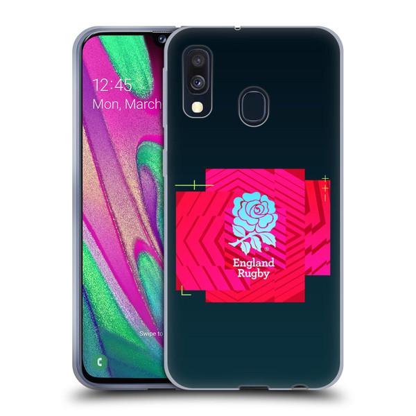 England Rugby Union This Rose Means Everything Logo in Black Soft Gel Case for Samsung Galaxy A40 (2019)