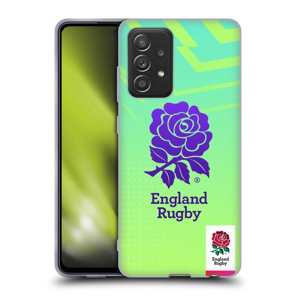 England Rugby Union This Rose Means Everything Logo in Neon Green Soft Gel Case for Samsung Galaxy A52 / A52s / 5G (2021)