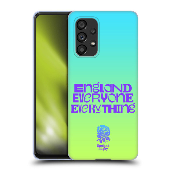 England Rugby Union This Rose Means Everything Slogan in Cyan Soft Gel Case for Samsung Galaxy A53 5G (2022)