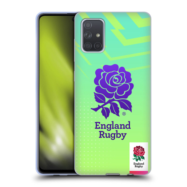England Rugby Union This Rose Means Everything Logo in Neon Green Soft Gel Case for Samsung Galaxy A71 (2019)