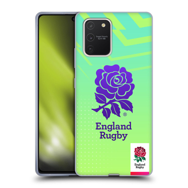 England Rugby Union This Rose Means Everything Logo in Neon Green Soft Gel Case for Samsung Galaxy S10 Lite