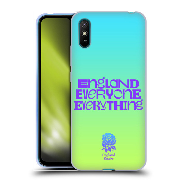 England Rugby Union This Rose Means Everything Slogan in Cyan Soft Gel Case for Xiaomi Redmi 9A / Redmi 9AT