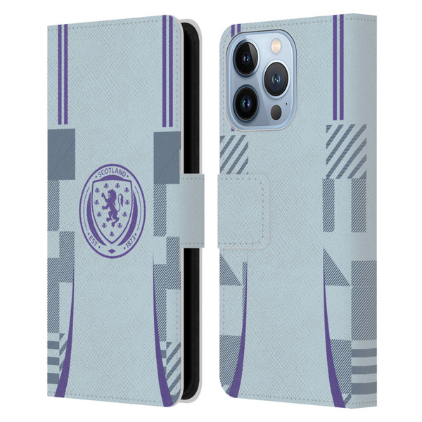Scotland National Football Team 2024/25 Kits Away Leather Book Wallet Case Cover For Apple iPhone 13 Pro