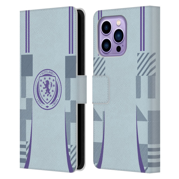 Scotland National Football Team 2024/25 Kits Away Leather Book Wallet Case Cover For Apple iPhone 14 Pro Max