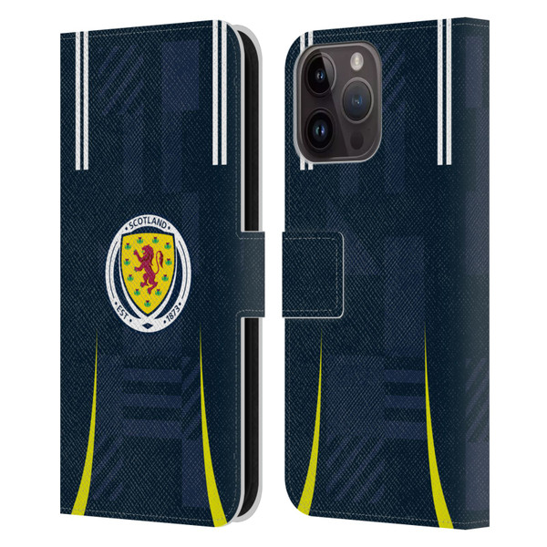Scotland National Football Team 2024/25 Kits Home Leather Book Wallet Case Cover For Apple iPhone 15 Pro Max