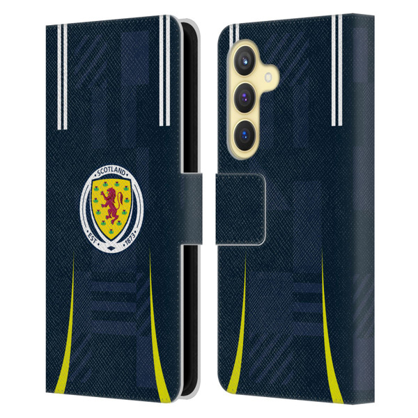 Scotland National Football Team 2024/25 Kits Home Leather Book Wallet Case Cover For Samsung Galaxy S24 5G