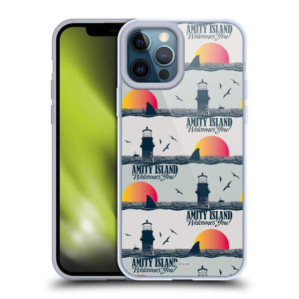 Jaws Art Pattern Amity Soft Gel Case for Apple iPhone 12 Pro Max